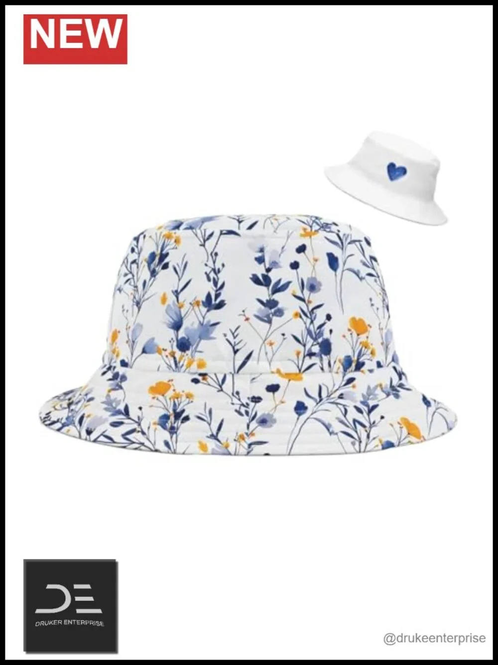 Unisex Floral Bucket Hat Reversible Double Side Print Fishing Cap